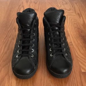 Chanel Quilted Leather High Top Sneakers